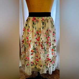 Boutique tulle embroidered skirt